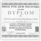 (13/14): Dyplom za udzia w XII Rajdzie Grskim Modziey Powiatu Pszczyskiego - DIABLAK III<br>2 padziernik 2010r.