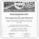 (9/14): Podzikowanie dla Pani Agnieszki Szczypki - Wojciech opiekuna Szkolnego Klubu Krajoznawczo - Turystycznego DIABLAK przy Powiatowym Ognisku Pracy Pozaszkolnej w Pszczynie za wyrnienie w VIII edycji konkursu na Najlepszy Szkolny Klub Krajoznawczo - Turystyczny w kategorii szk ponadgimnazjalnych 14 grudnia 2010r.