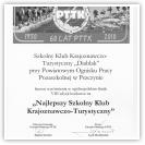 (8/14): Dyplom PTTK dla Szkolnego Klubu Krajoznawczo - Turystycznego DIABLAK przy Powiatowym Ognisku Pracy Pozaszkolnej w Pszczynie za wyrnienie w VIII edycji konkursu na Najlepszy Szkolny Klub Krajoznawczo - Turystyczny w kategorii szk ponadgimnazjalnych 14 grudnia 2010r.