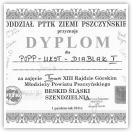 (1/9): Dyplom za zajcie pierwszego miejsca w quizie wiedzy o Beskidzie ¦l±skim - XIII Rajd Grski Modziey Powiatu Pszczyskiego - 1 paĽdziernika 2011r.