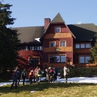 (74/97): Wycieczka turystyczna - Prze. Glinka (845m n.p.m.) - Krawcw Wierch (1084m n.p.m.) - Trzy Kopce (1216m n.p.m.) - Hala Rysianka (1260m n.p.m.) - Hala Lipowska - Zatna