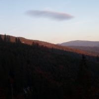 (85/97): Wycieczka turystyczna - Prze. Glinka (845m n.p.m.) - Krawcw Wierch (1084m n.p.m.) - Trzy Kopce (1216m n.p.m.) - Hala Rysianka (1260m n.p.m.) - Hala Lipowska - Zatna