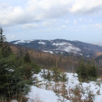 (91/138): Wycieczka g�rska w Beskid Ma�y 09.01.2015r. odPrze�. Kocierskiej przez Potr�jn�, Leskowiec, Gro� Jana Paw�a II do Rzyk Jag�dek
