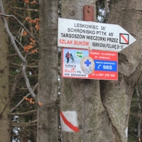 (100/138): Wycieczka g�rska w Beskid Ma�y 09.01.2015r. odPrze�. Kocierskiej przez Potr�jn�, Leskowiec, Gro� Jana Paw�a II do Rzyk Jag�dek