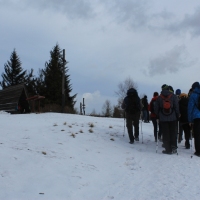 (107/138): Wycieczka g�rska w Beskid Ma�y 09.01.2015r. odPrze�. Kocierskiej przez Potr�jn�, Leskowiec, Gro� Jana Paw�a II do Rzyk Jag�dek
