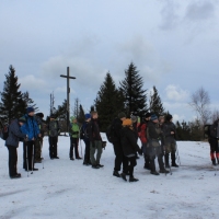(111/138): Wycieczka g�rska w Beskid Ma�y 09.01.2015r. odPrze�. Kocierskiej przez Potr�jn�, Leskowiec, Gro� Jana Paw�a II do Rzyk Jag�dek