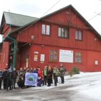 (127/138): Wycieczka g�rska w Beskid Ma�y 09.01.2015r. odPrze�. Kocierskiej przez Potr�jn�, Leskowiec, Gro� Jana Paw�a II do Rzyk Jag�dek