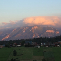 (121/124): Widok z Bukowiny Tatrzaskiej na Tatry